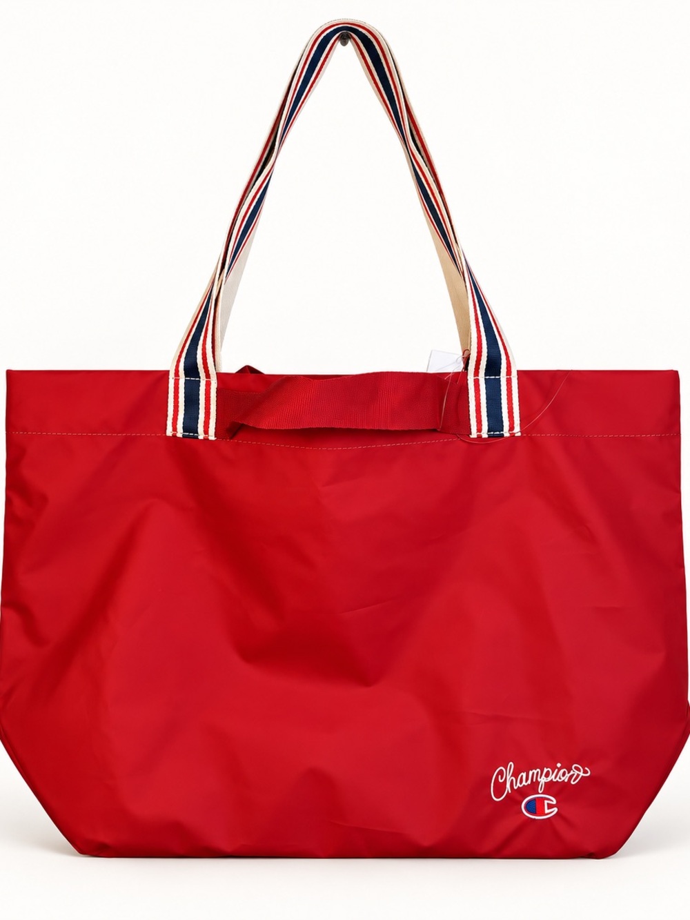 NWT Champion Red Large Tote Bag Striped Handles Gym Beach Travel NWT